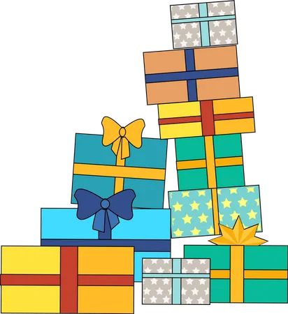 Cajas de regalo coloridas Vector de dibujos animados de patrones sin fisuras  Ilustración