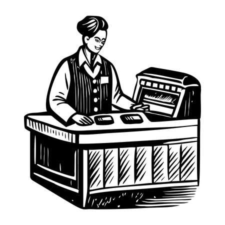 Cajero de casino  Ilustración