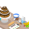 baking cake illustrations