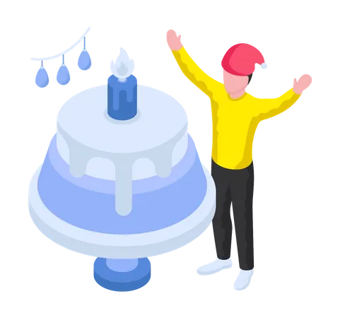 A Perfect Design Illustration Of Cake Party Illustration