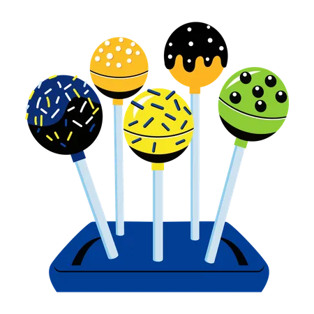 Cake pops stand  Illustration