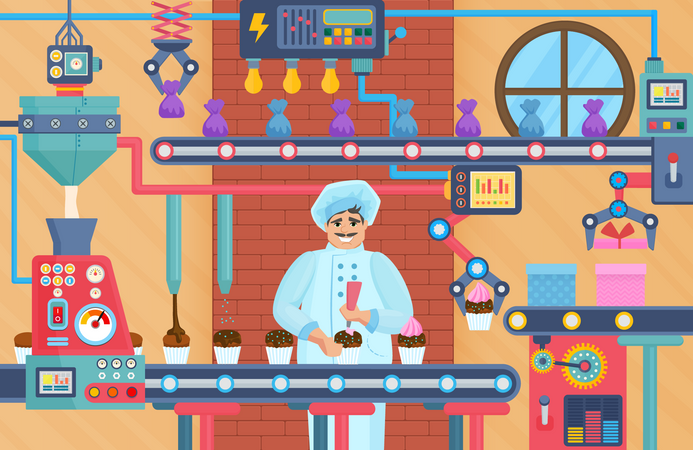 Cake production  Illustration