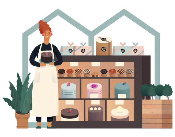 Cake shop Owner  Illustration