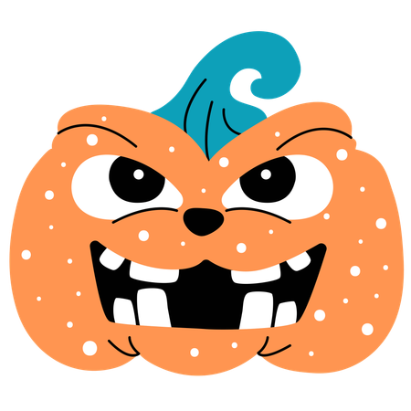 Calabaza aterradora de halloween  Ilustración