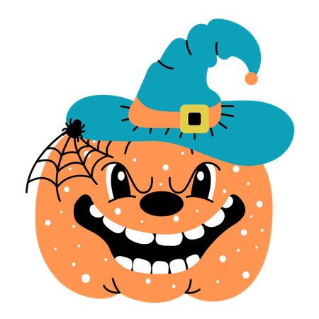 Calabaza aterradora de halloween  Ilustración