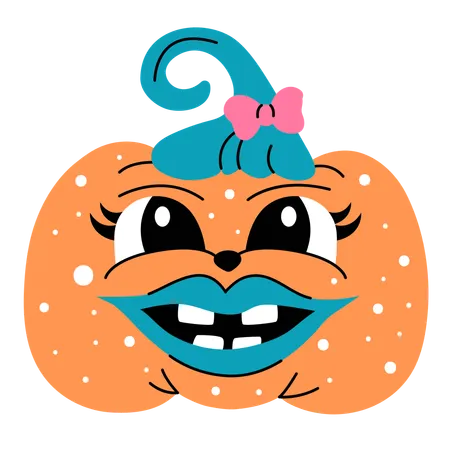 Calabaza aterradora de halloween  Ilustración