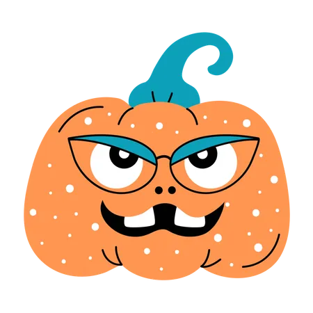 Calabaza aterradora de halloween  Ilustración