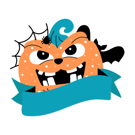 Calabaza aterradora de halloween  Ilustración