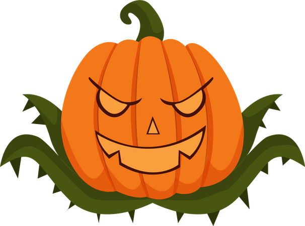 Calabaza de halloween aterradora  Ilustración