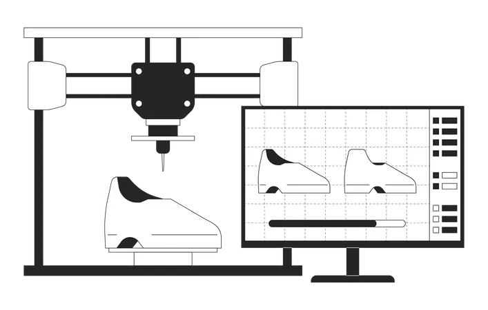 Calçado de impressão 3D  Ilustração