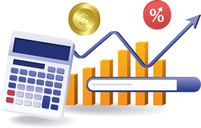 Calcul des données d'analyse de la croissance de l'entreprise  Illustration