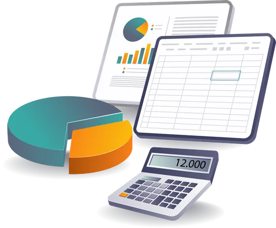 Calcul de l'analyse des données technologiques commerciales  Illustration