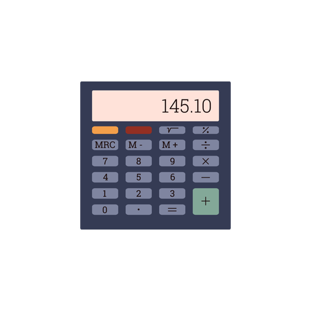 Calculadora básica con conjunto de dígitos  Ilustración