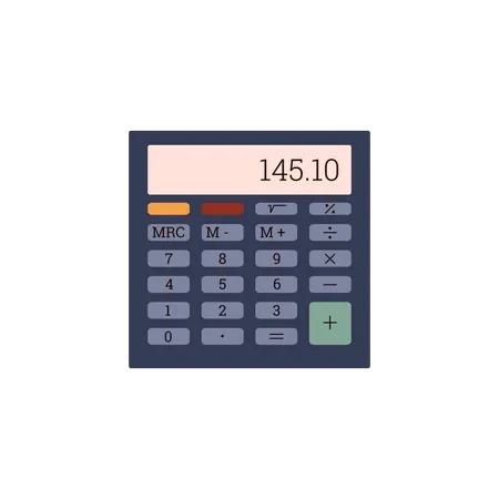 Calculadora básica con conjunto de dígitos  Ilustración
