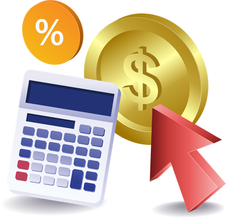 Calcular porcentagem de dinheiro por clique  Ilustração