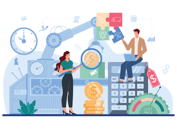 Calculate manufacturing price  Illustration