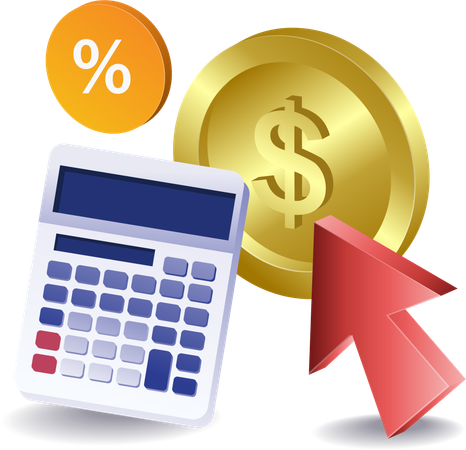 Calculate percentage of money per click  Illustration