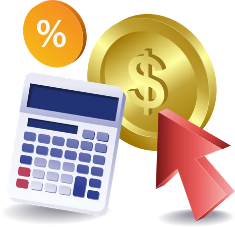 Calculate percentage of money per click  Illustration