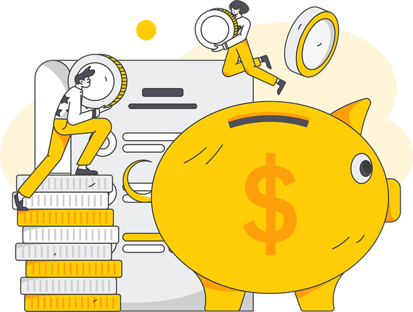 Calculate Saving Money  Illustration