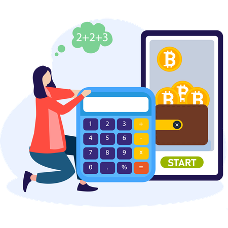 Calculateur de bitcoins  Illustration