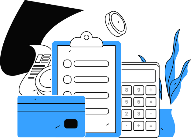 Calculating all financial transactions  Illustration