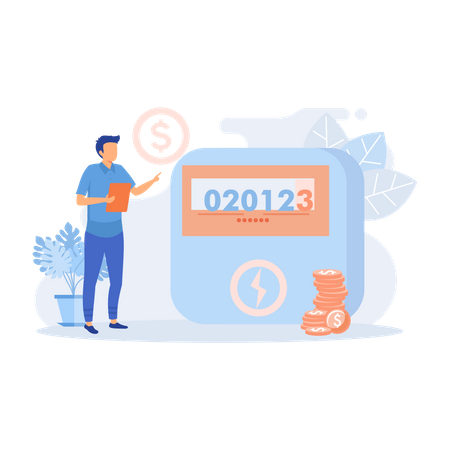 Calculating electricity  Illustration