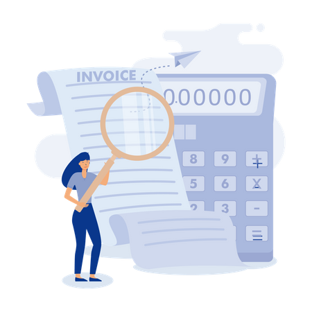 Calculating invoice  Illustration