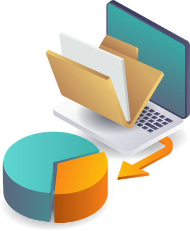 Calculating Percentage of Data Stored on Server Computers  Illustration