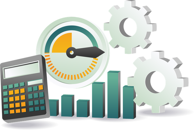 Calculating the speed of technology business progress  Illustration