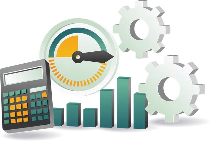 Calculating the speed of technology business progress  Illustration