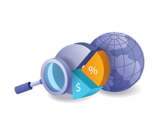 Calculating world population with a graph chart  Illustration