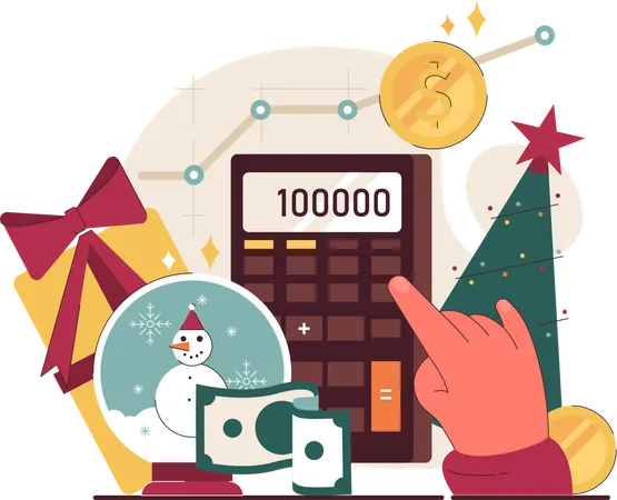 Calculation of Christmas cost  Illustration