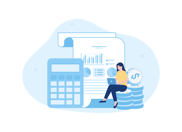 Calculation of online market sales  Illustration