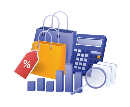 Calculation of online shopping discounts  Illustration