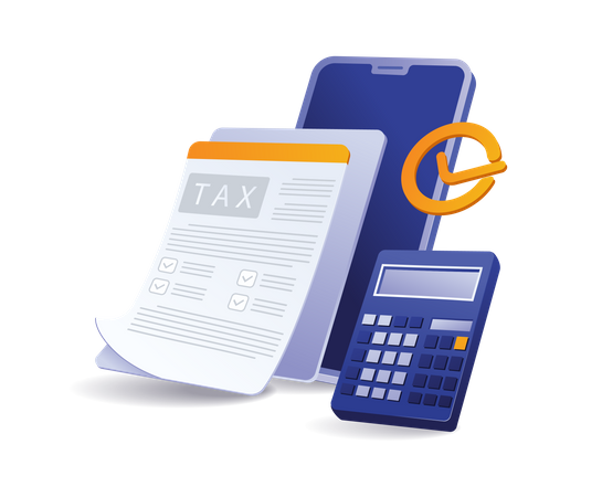 Calculation Pay taxes online  Illustration