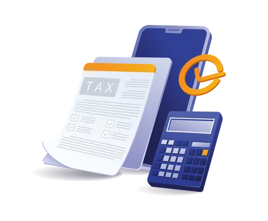 Calculation Pay taxes online  일러스트레이션