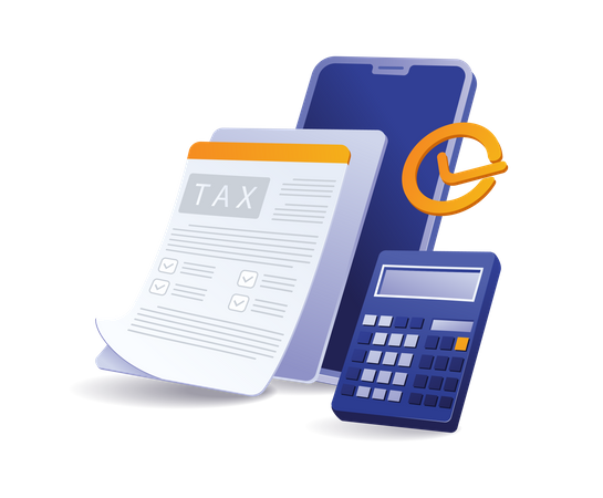 Calculation Pay taxes online  Illustration