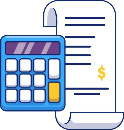 Calculatrice et factures  Illustration