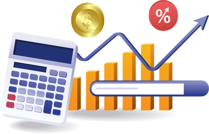 Cálculo de datos de análisis de crecimiento de la empresa  Ilustración