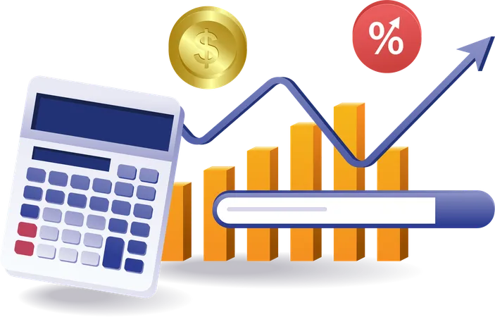 Cálculo de datos de análisis de crecimiento de la empresa  Ilustración