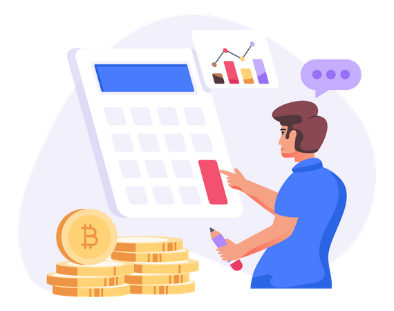 Cálculo de bitcoin  Ilustração