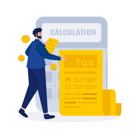 Cálculo del informe de impuestos  Ilustración