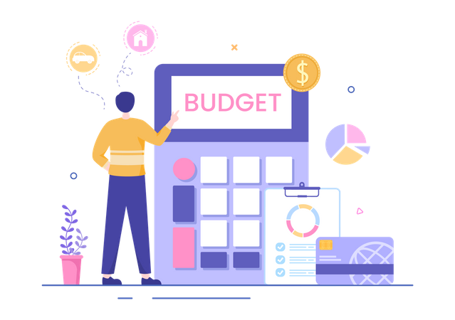 Cálculo do orçamento  Ilustração