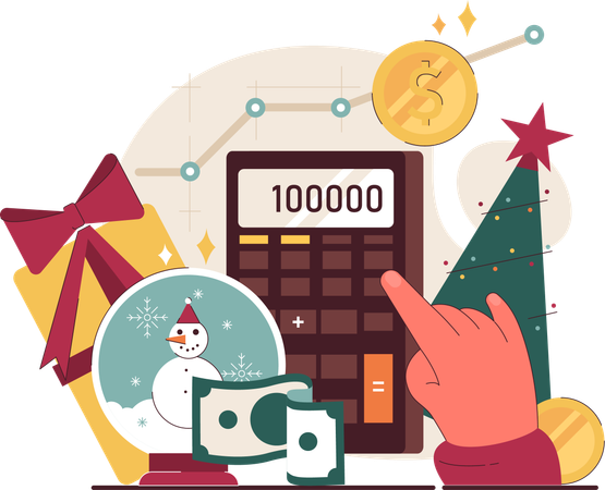 Cálculo del coste de Navidad.  Ilustración