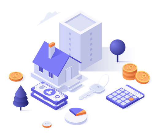 Cálculo de hipoteca inmobiliaria  Ilustración