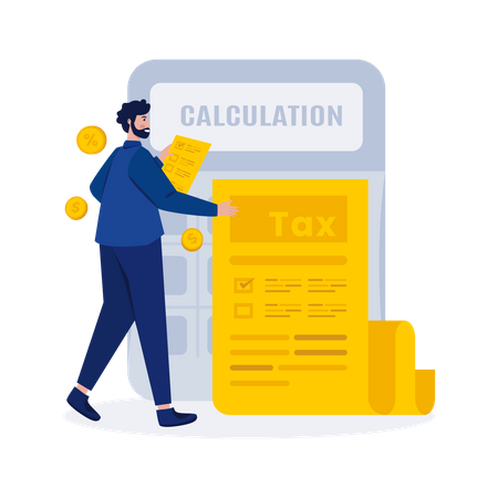 Cálculo do relatório fiscal  Ilustração