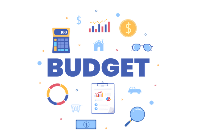 Cálculo y análisis de presupuesto.  Ilustración