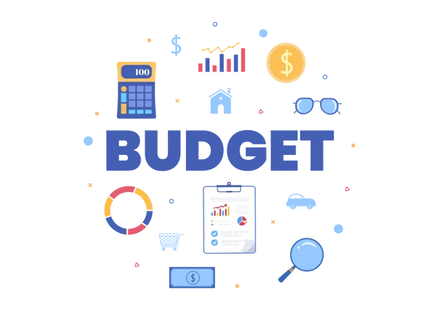 Cálculo y análisis de presupuesto.  Ilustración