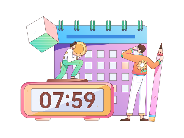 Calendar management for meeting  Illustration