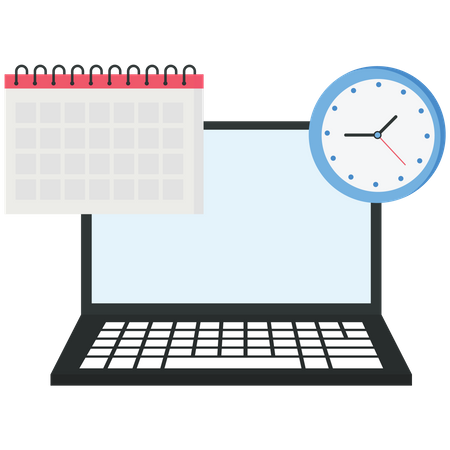 Calendar on laptop screen  Illustration